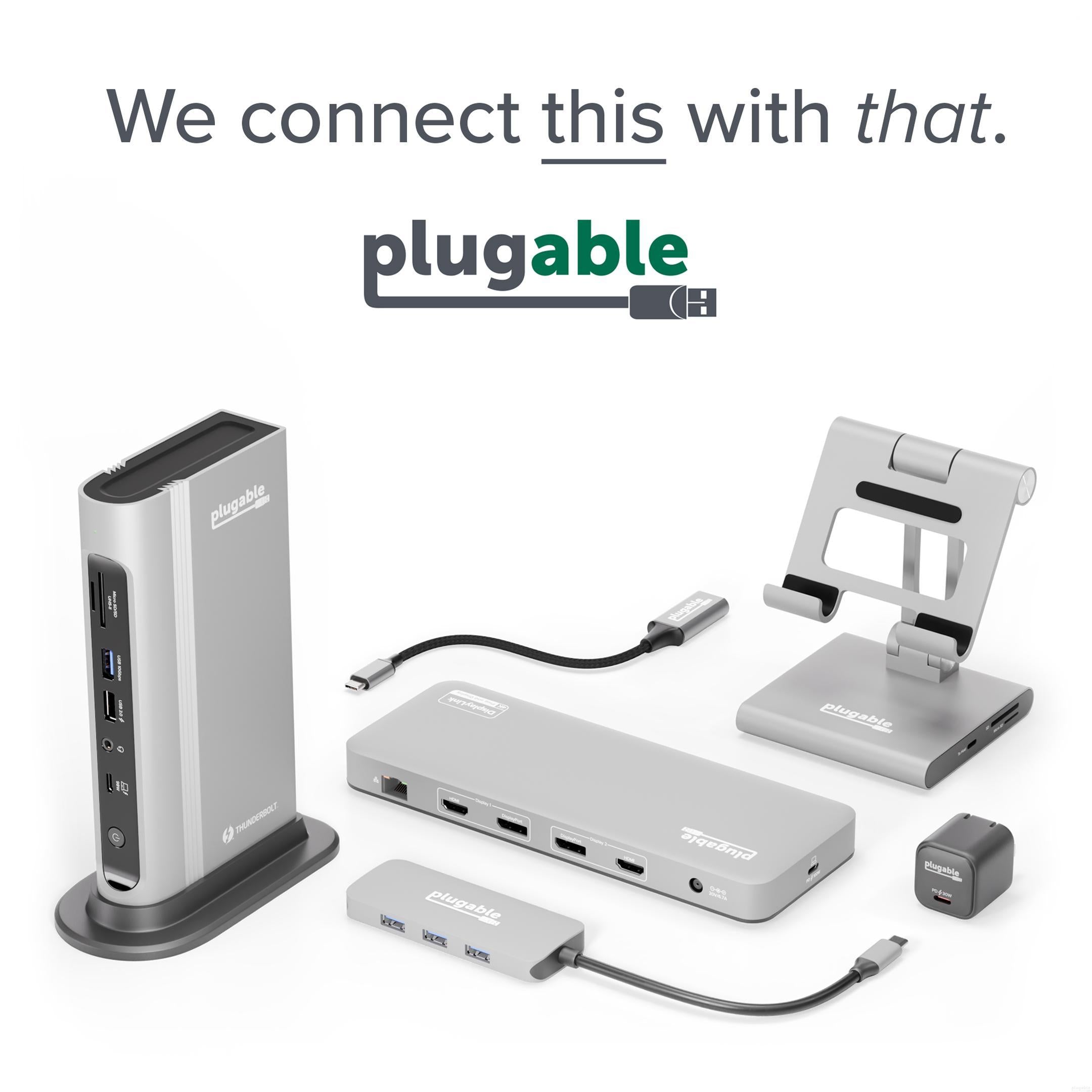 Plugable Thunderbolt™ and USB-C Dual Monitor Docking Station, 96W