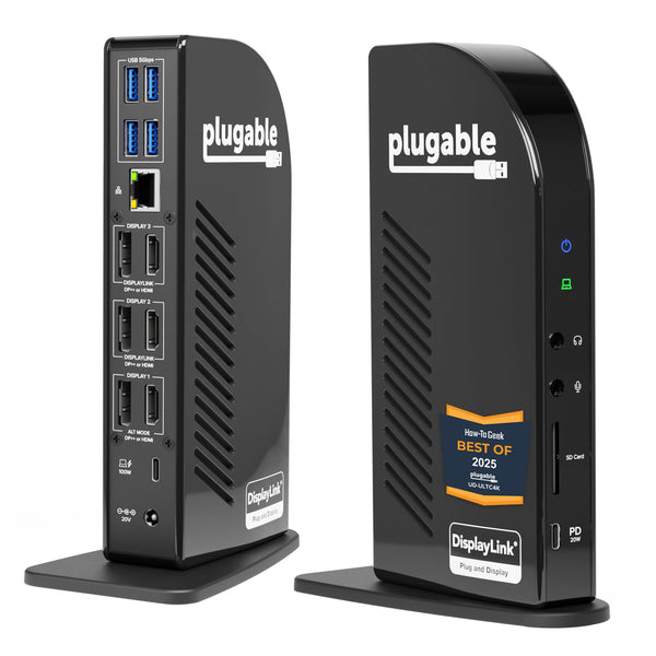 Plugable USB-C Triple 4K Display Docking Station with DisplayLink
