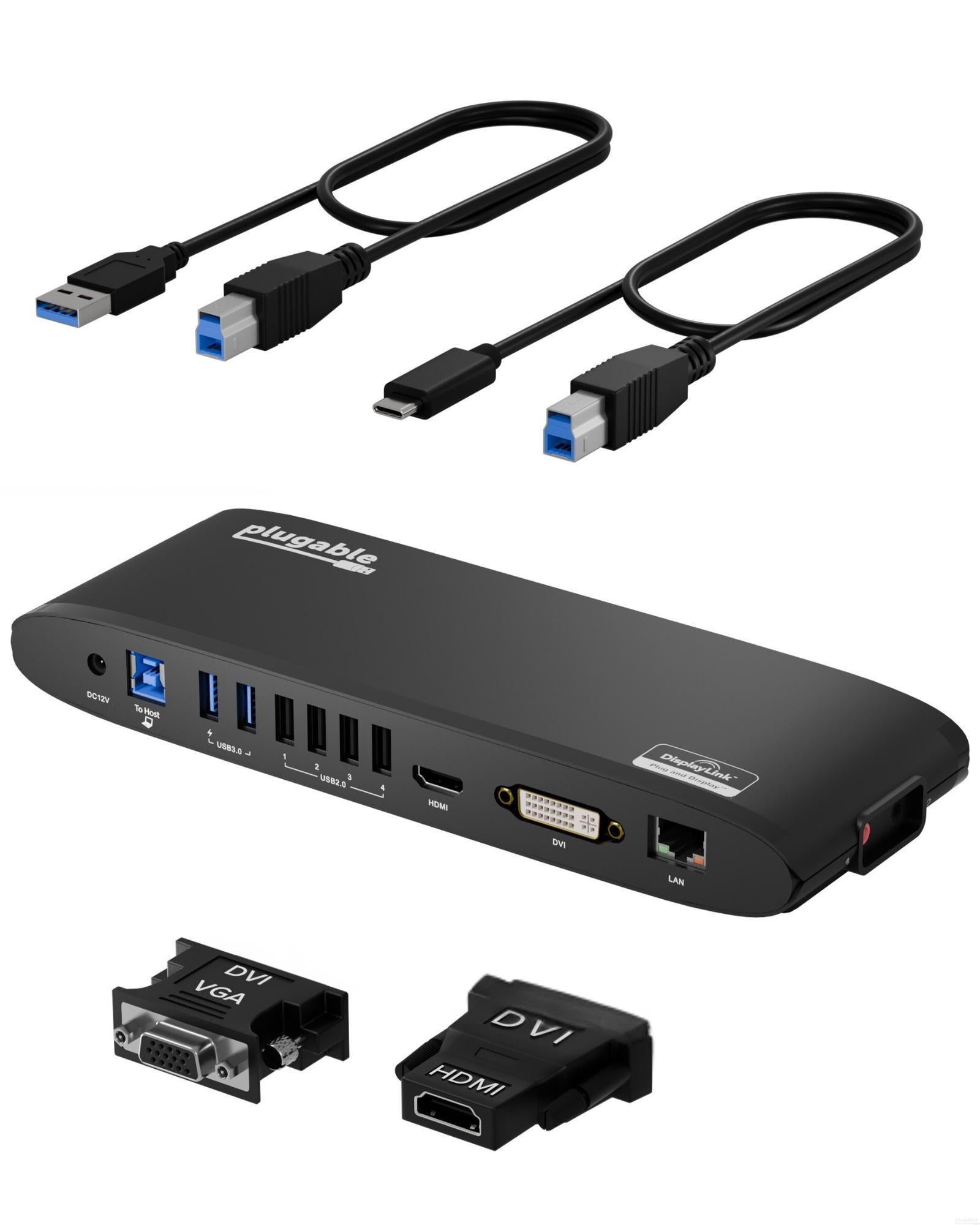 Plugable Universal Dual HDMI Monitor Docking Station for Dell, HP, Len –  Plugable Technologies